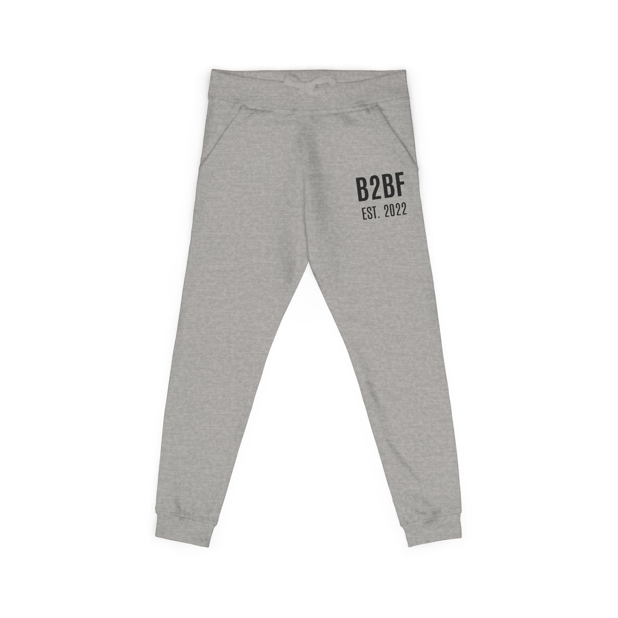 Embroidered 'B2BF EST. 2022' Fleece Sweatpants — Cozy Coral Joggers