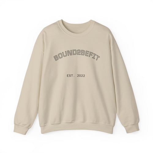 Crewneck Sweatshirt — “BOUND2BEFIT” Minimal Logo Crewneck (Est. 2022)