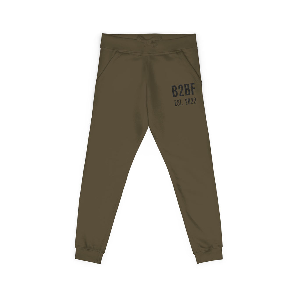 Embroidered 'B2BF EST. 2022' Fleece Sweatpants — Cozy Coral Joggers