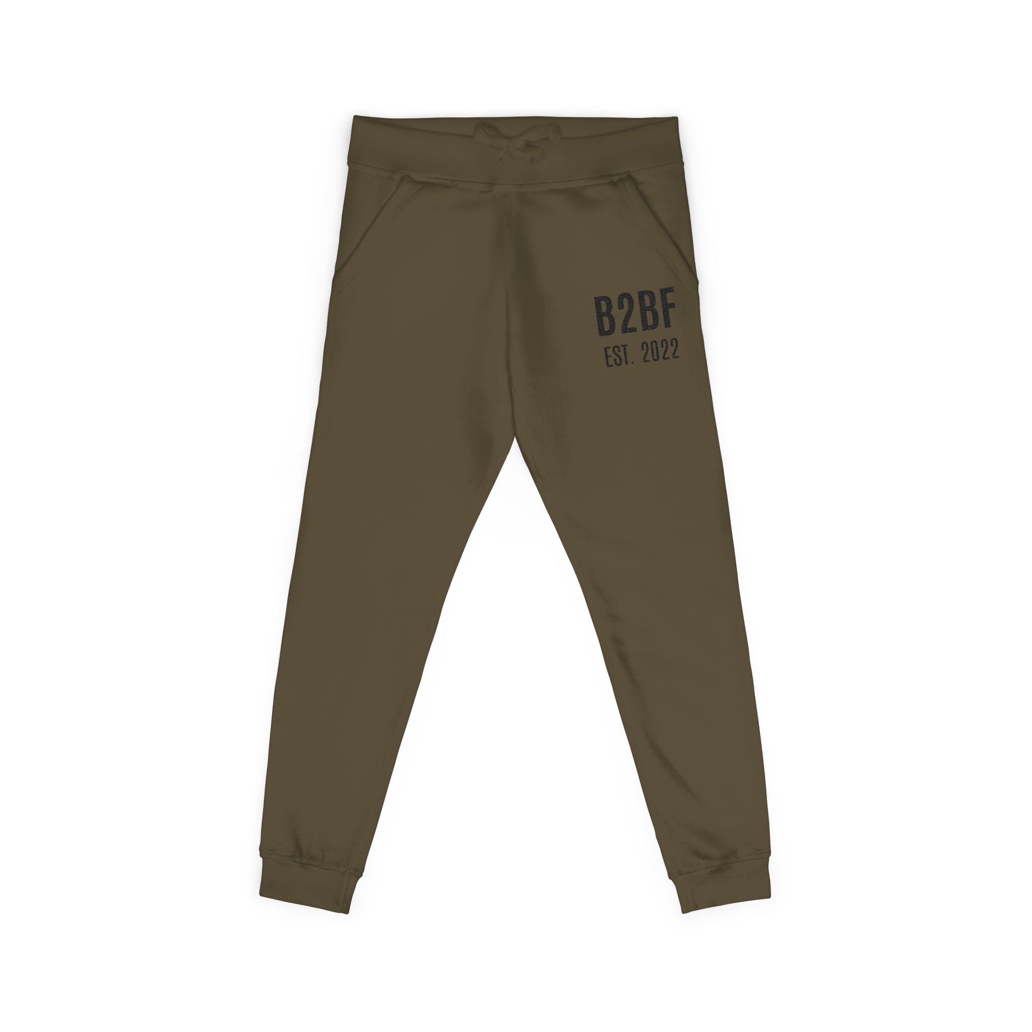 Embroidered 'B2BF EST. 2022' Fleece Sweatpants — Cozy Coral Joggers
