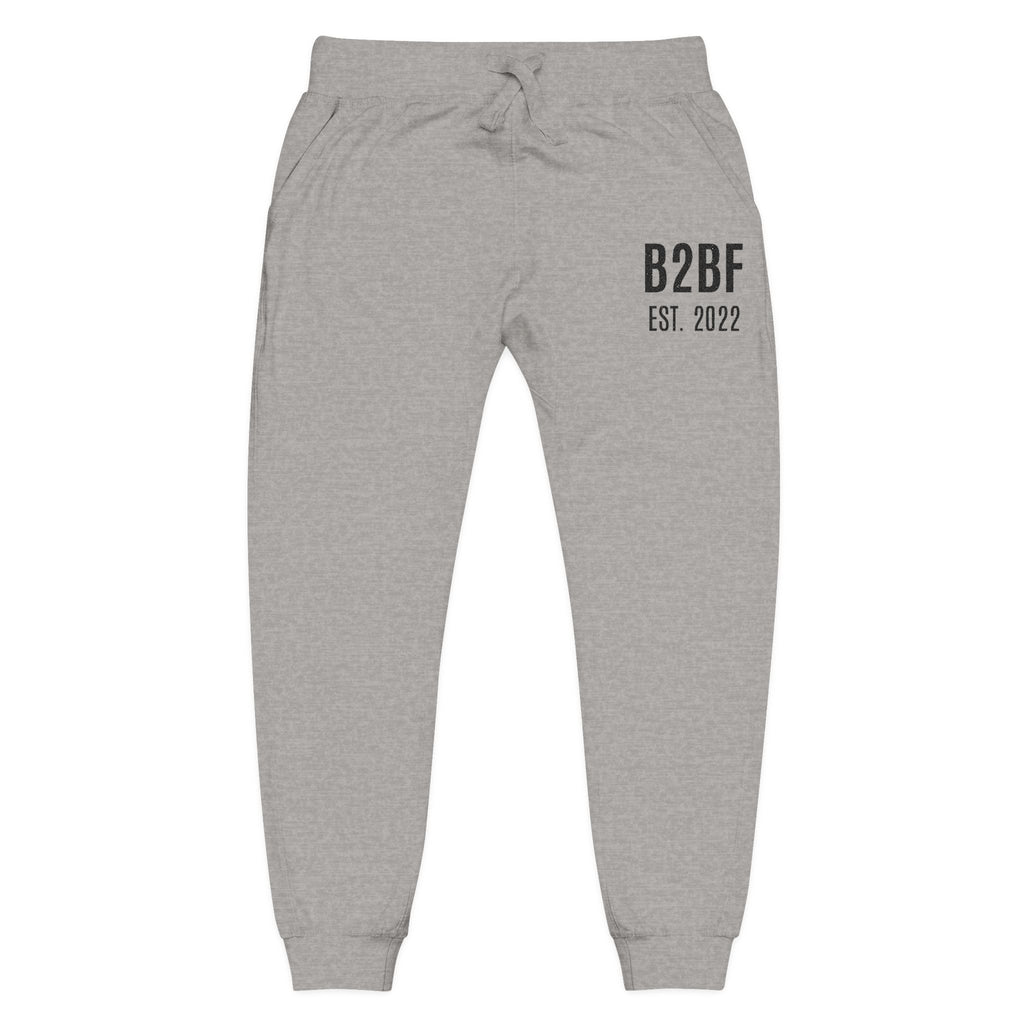 Embroidered 'B2BF EST. 2022' Fleece Sweatpants — Cozy Coral Joggers