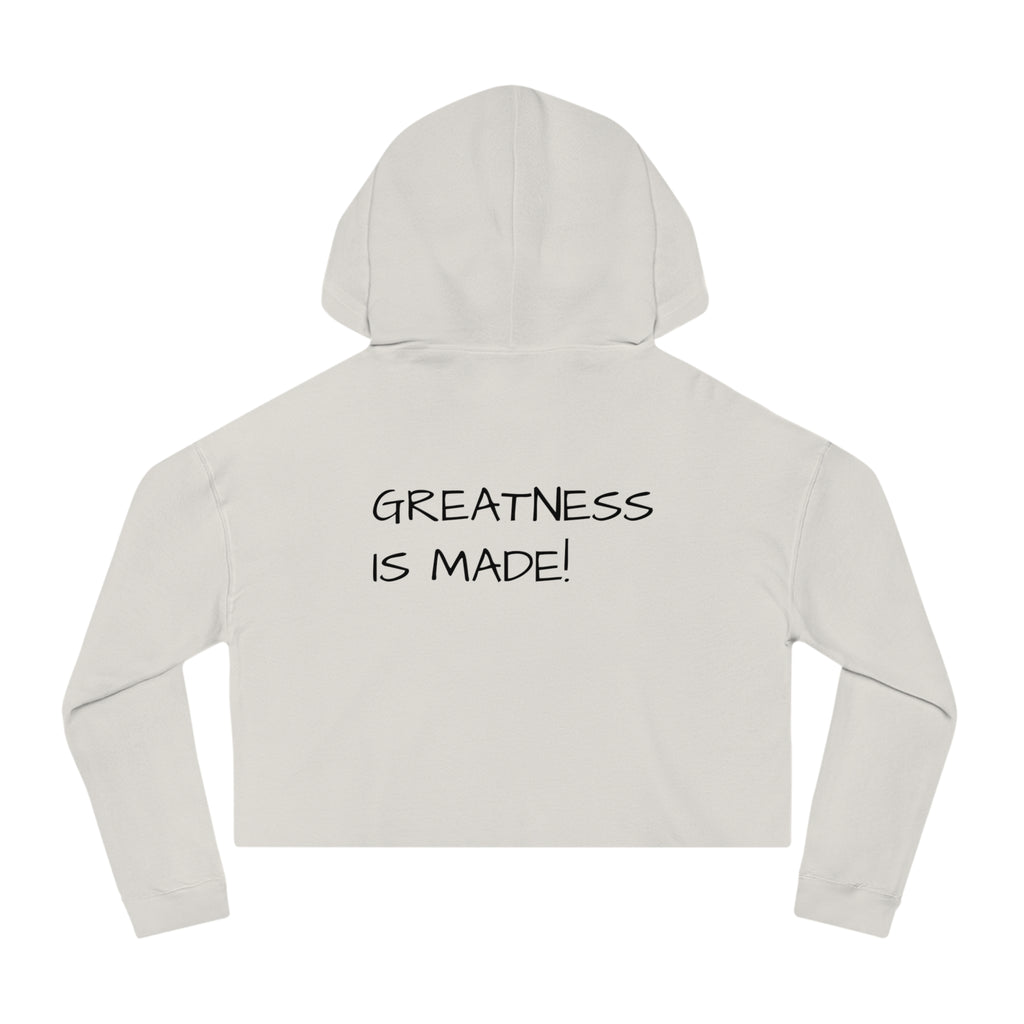 Cropped Hoodie — Camo “82 8F” Front & “Greatness Is Made!” Back