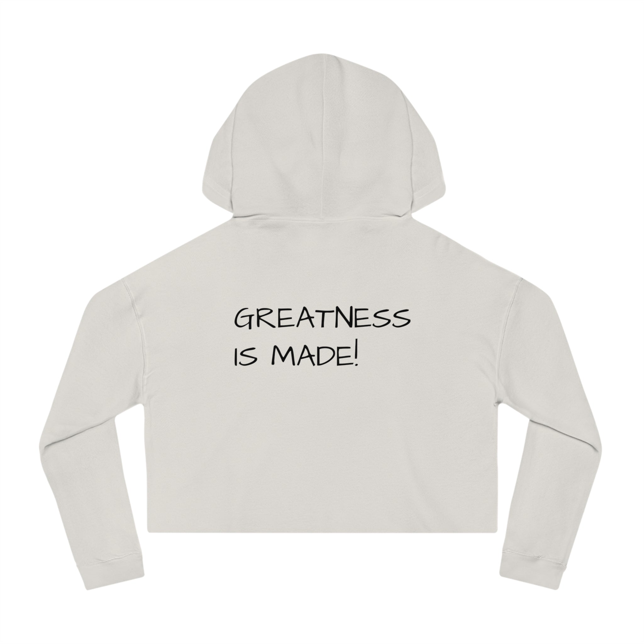 Cropped Hoodie — Camo “82 8F” Front & “Greatness Is Made!” Back
