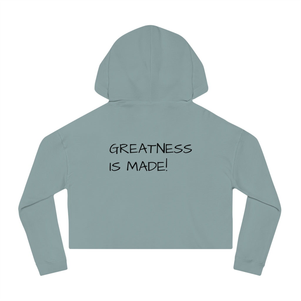 Cropped Hoodie — Camo “82 8F” Front & “Greatness Is Made!” Back