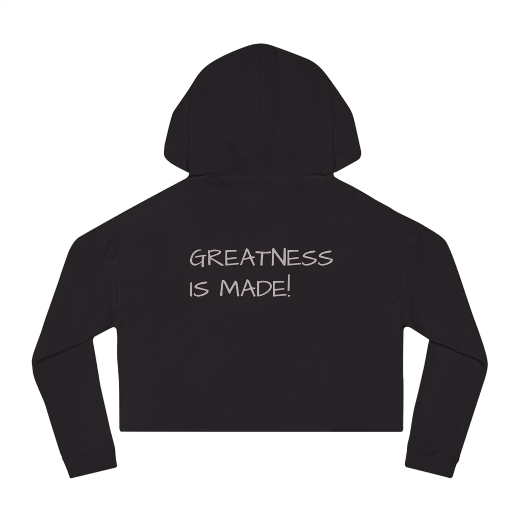 Cropped Hoodie — Camo “82 8F” Front & “Greatness Is Made!” Back