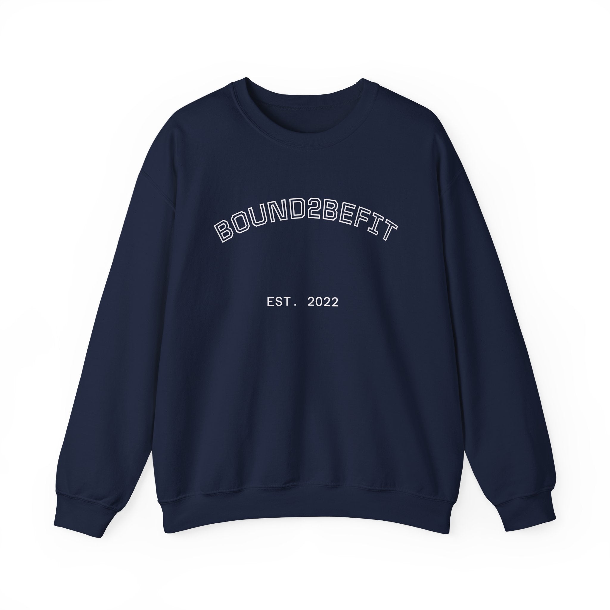 Crewneck Sweatshirt — “BOUND2BEFIT” Minimal Logo Crewneck (Est. 2022)